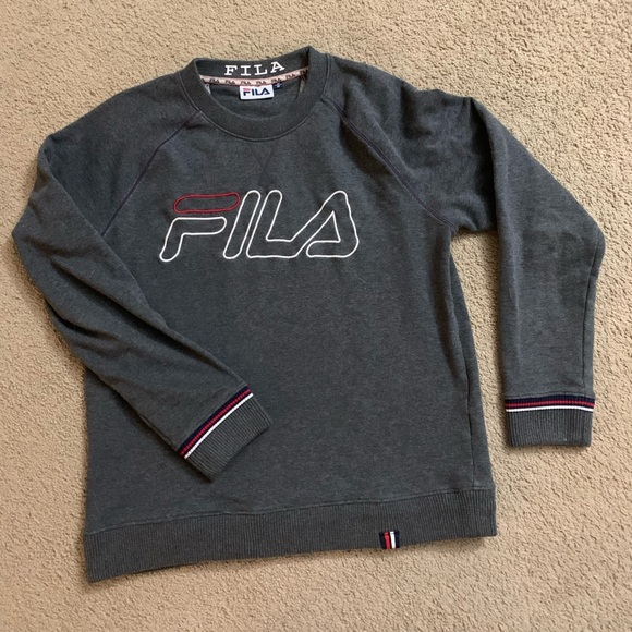 FILA GREY OVERSIZED CREW NECK SWESTER - Picture 2 of 3
